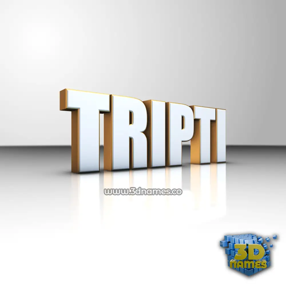tripti in White'n'Gold style - 3D name wallpaper