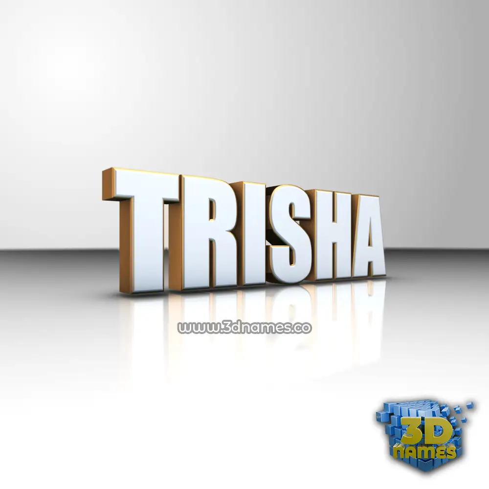 trisha in White'n'Gold style - 3D name wallpaper