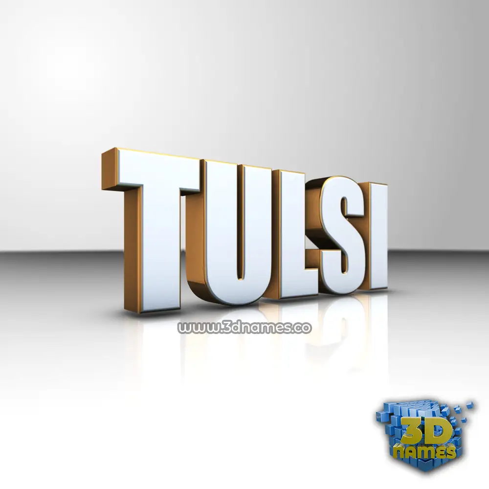 tulsi in White'n'Gold style - 3D name wallpaper