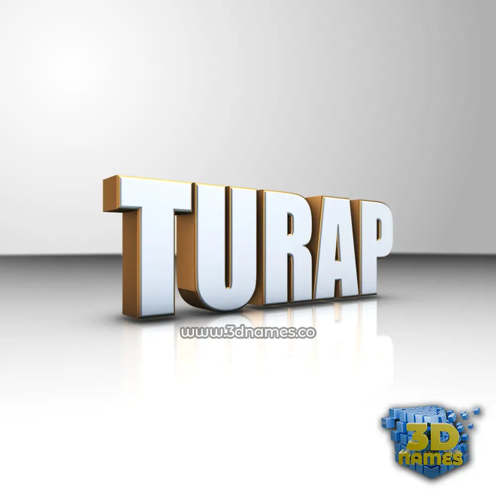 turap in White'n'Gold style - 3D name wallpaper