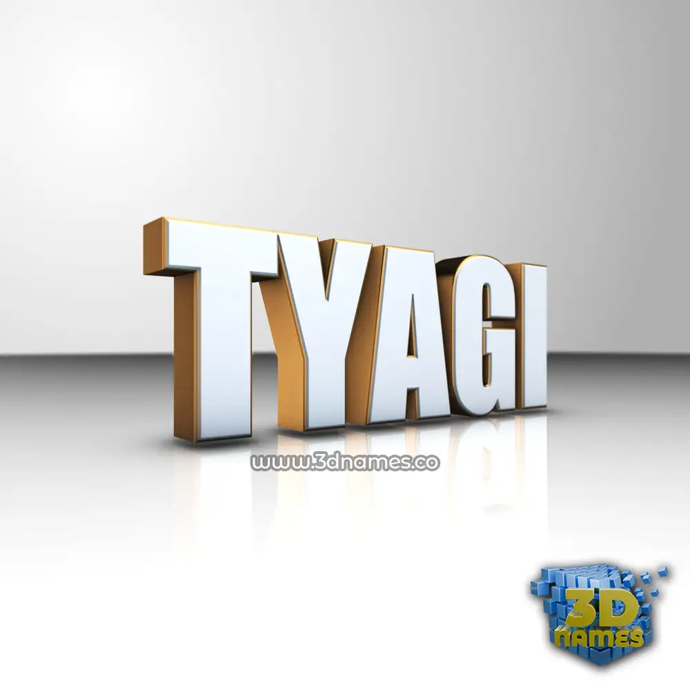 tyagi in White'n'Gold style - 3D name wallpaper