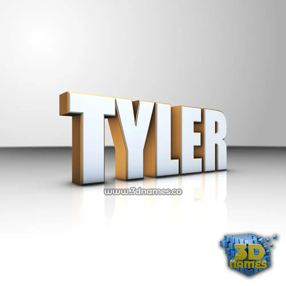 tyler in White'n'Gold style - 3D name wallpaper