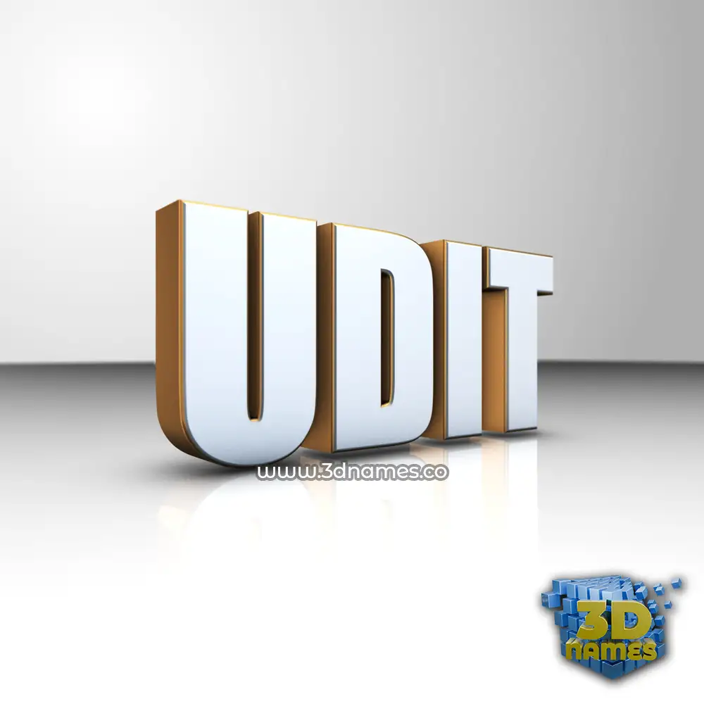 udit in White'n'Gold style - 3D name wallpaper
