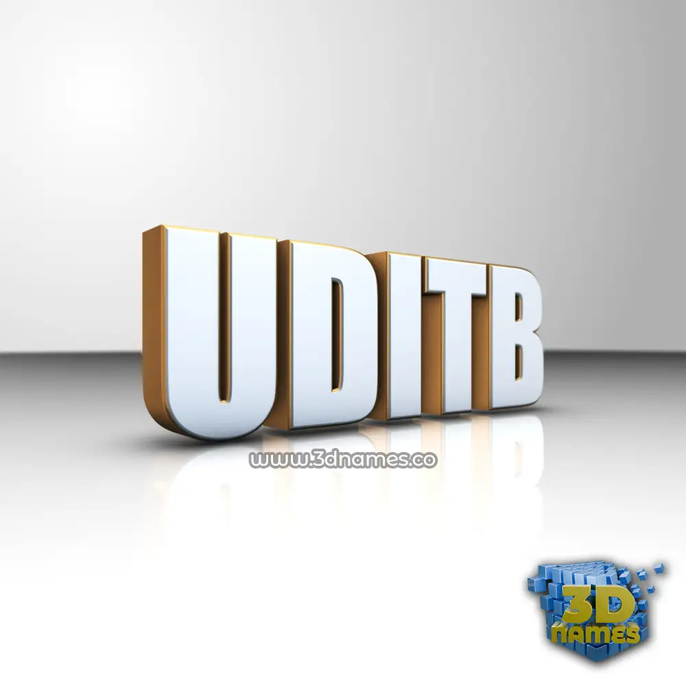 uditb in White'n'Gold style - 3D name wallpaper