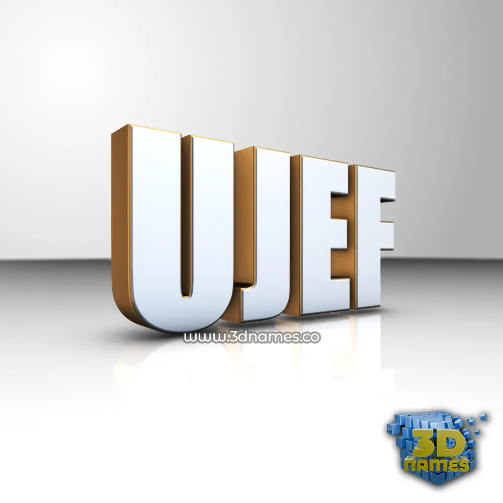 ujef in White'n'Gold style - 3D name wallpaper