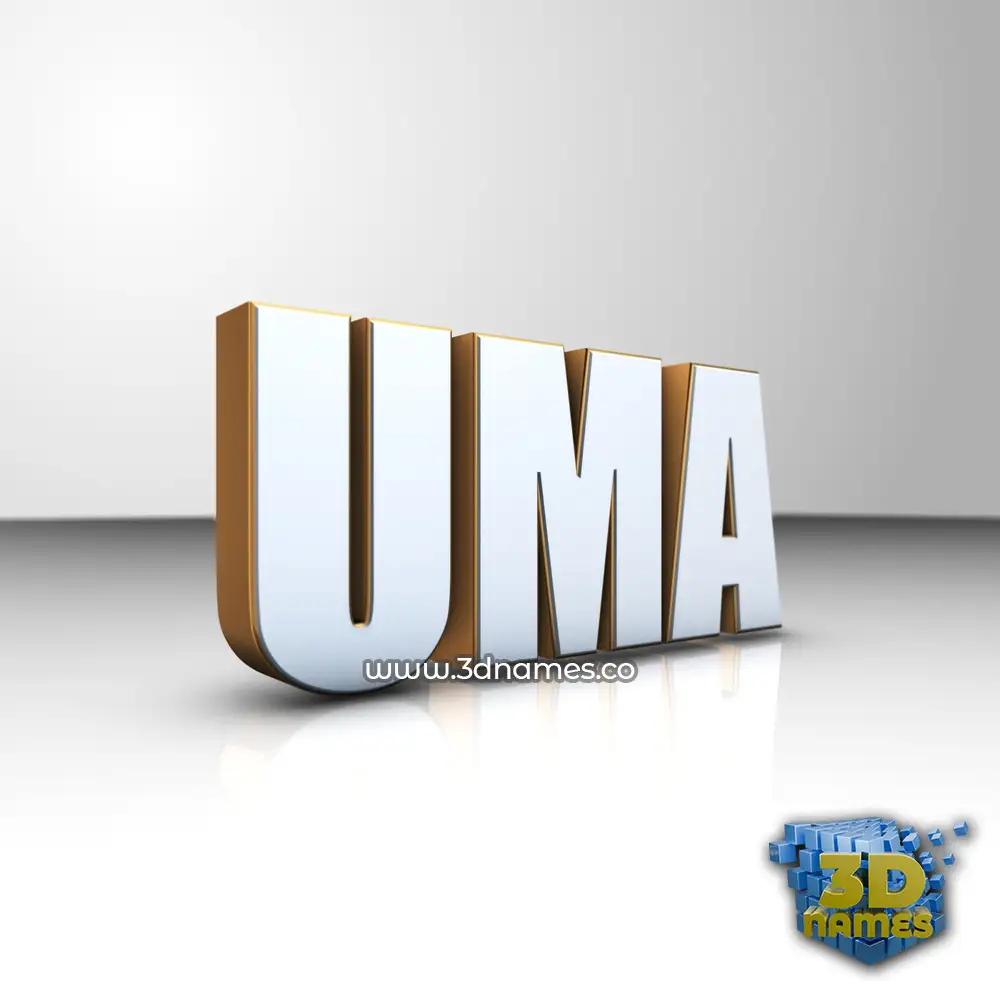 uma in White'n'Gold style - 3D name wallpaper