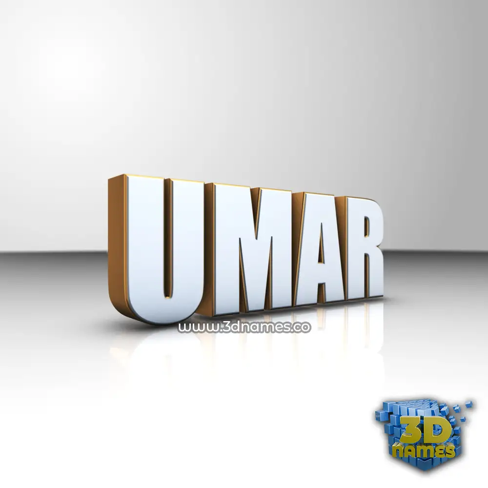 umar in White'n'Gold style - 3D name wallpaper