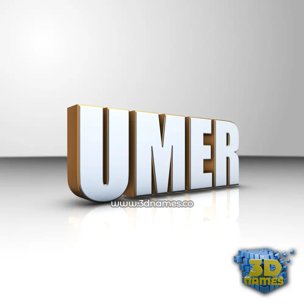 umer in White'n'Gold style - 3D name wallpaper