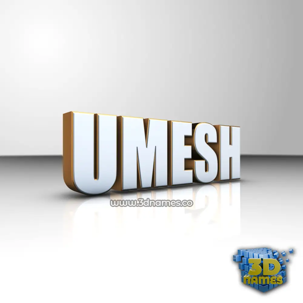 umesh in White'n'Gold style - 3D name wallpaper