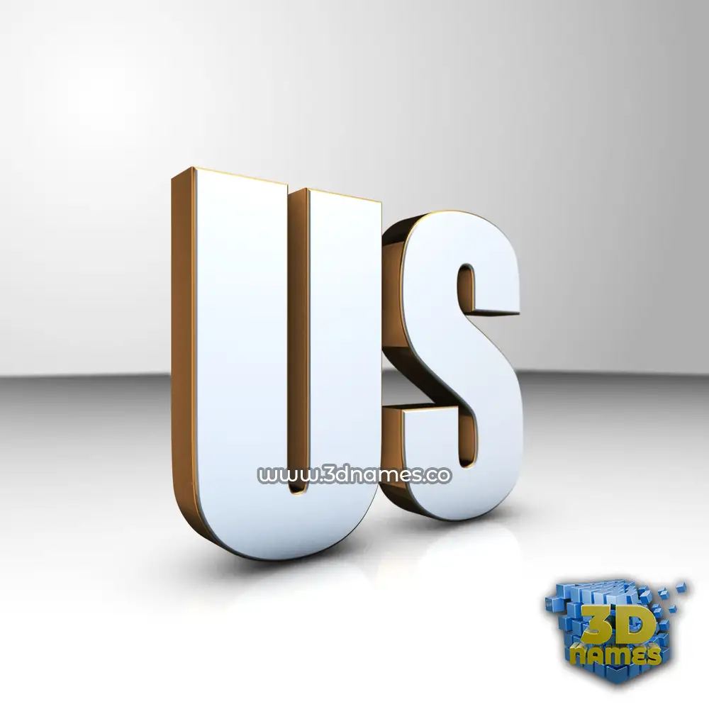 us in White'n'Gold style - 3D name wallpaper