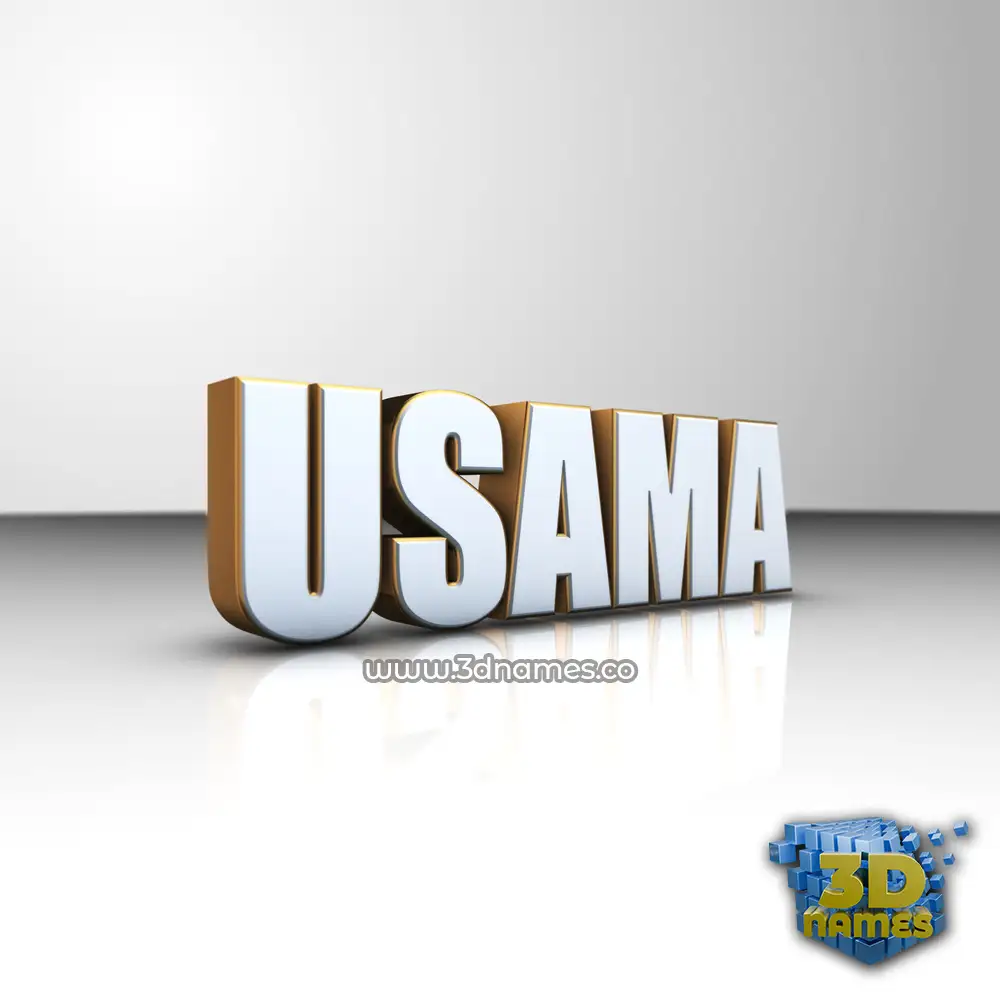 usama in White'n'Gold style - 3D name wallpaper
