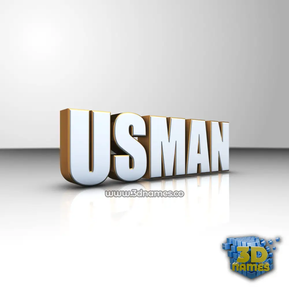 usman in White'n'Gold style - 3D name wallpaper