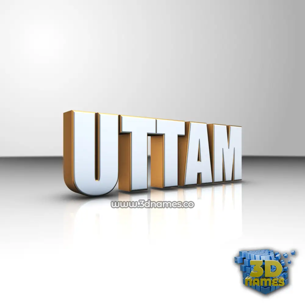 uttam in White'n'Gold style - 3D name wallpaper