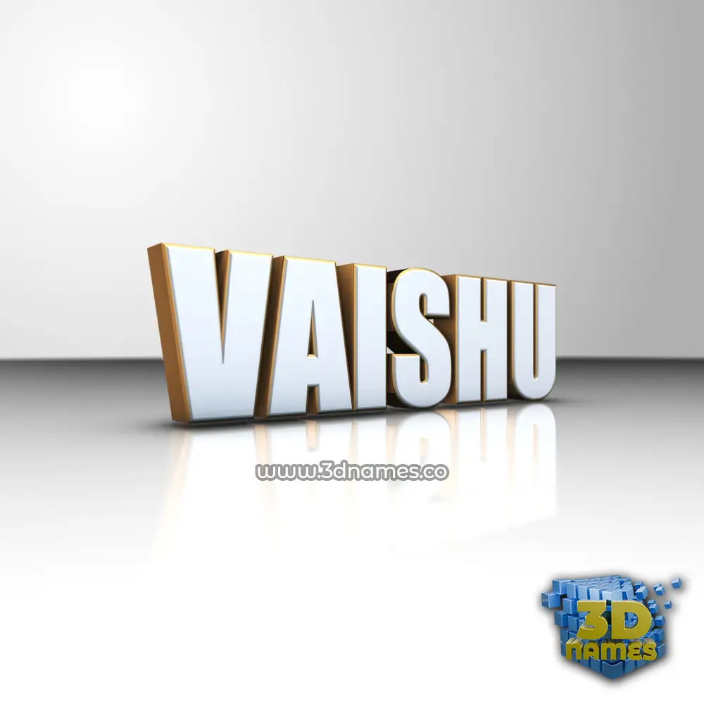 vaishu in White'n'Gold style - 3D name wallpaper