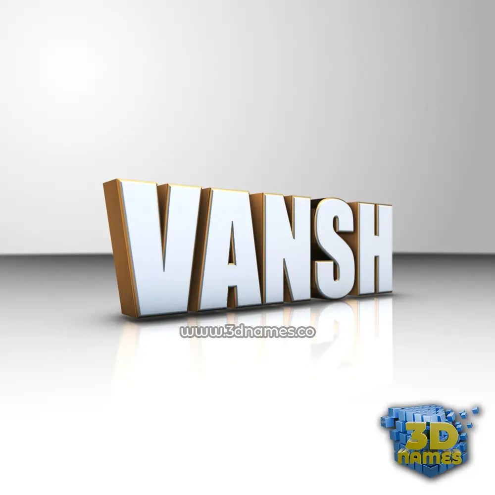 vansh in White'n'Gold style - 3D name wallpaper