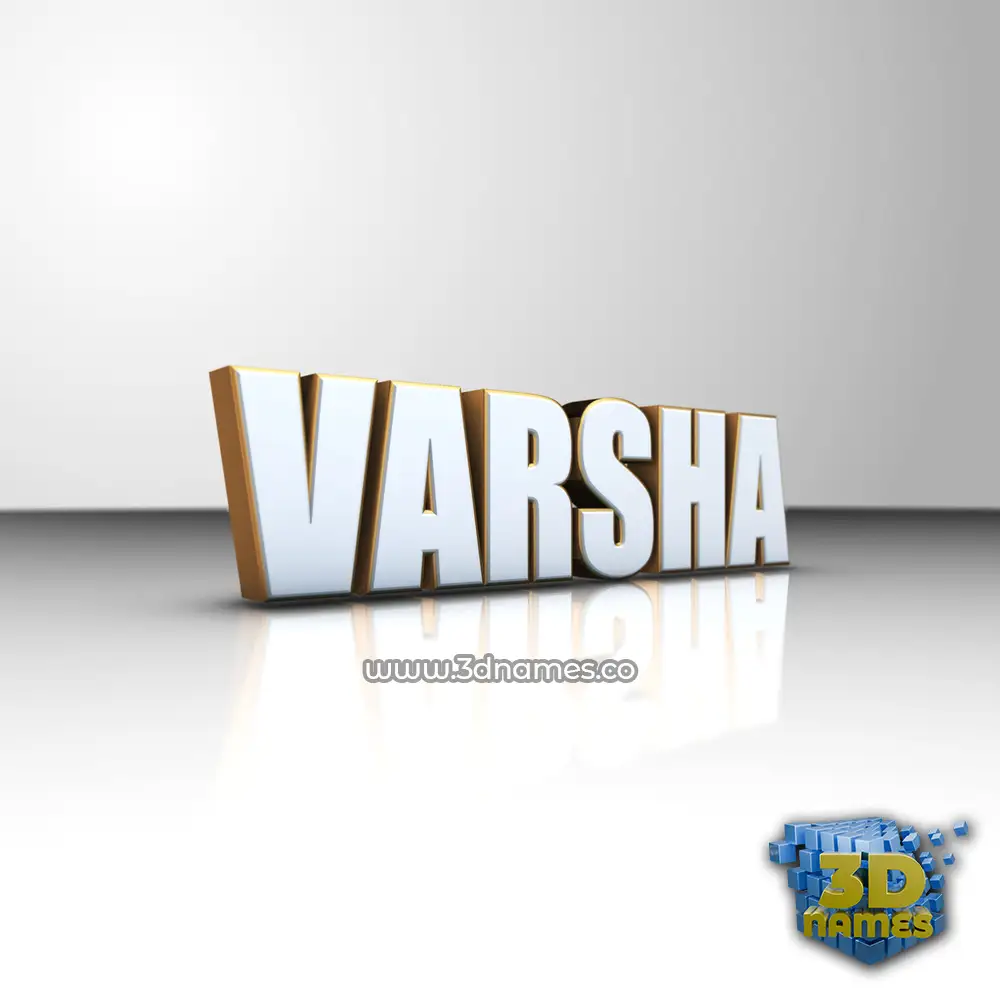 varsha in White'n'Gold style - 3D name wallpaper