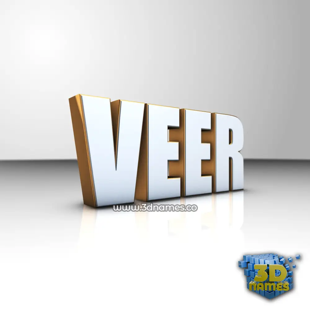 veer in White'n'Gold style - 3D name wallpaper