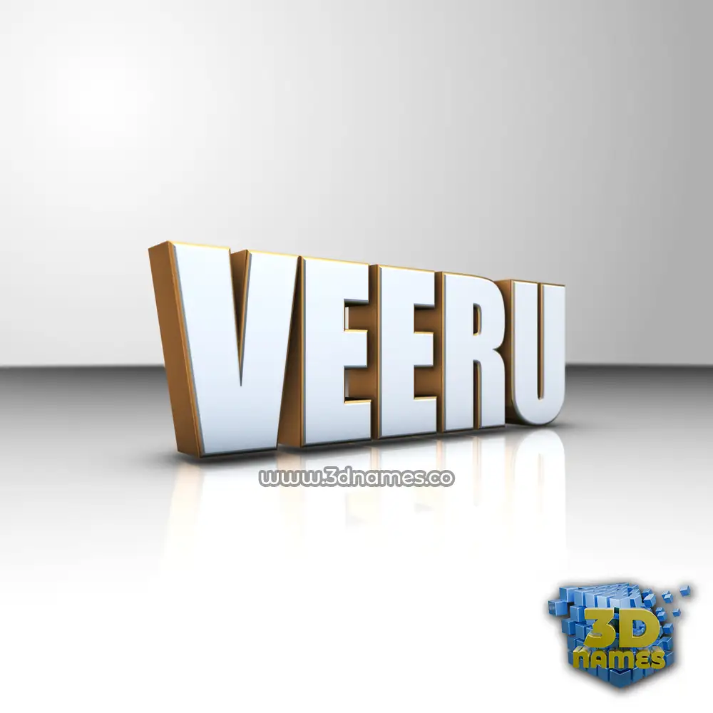 veeru in White'n'Gold style - 3D name wallpaper