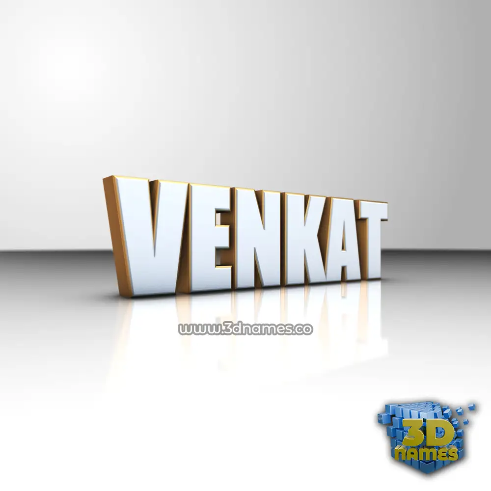 venkat in White'n'Gold style - 3D name wallpaper