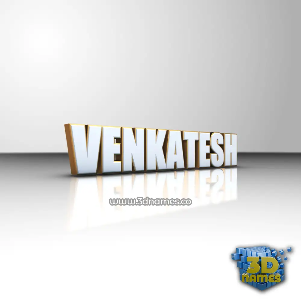 venkatesh in White'n'Gold style - 3D name wallpaper
