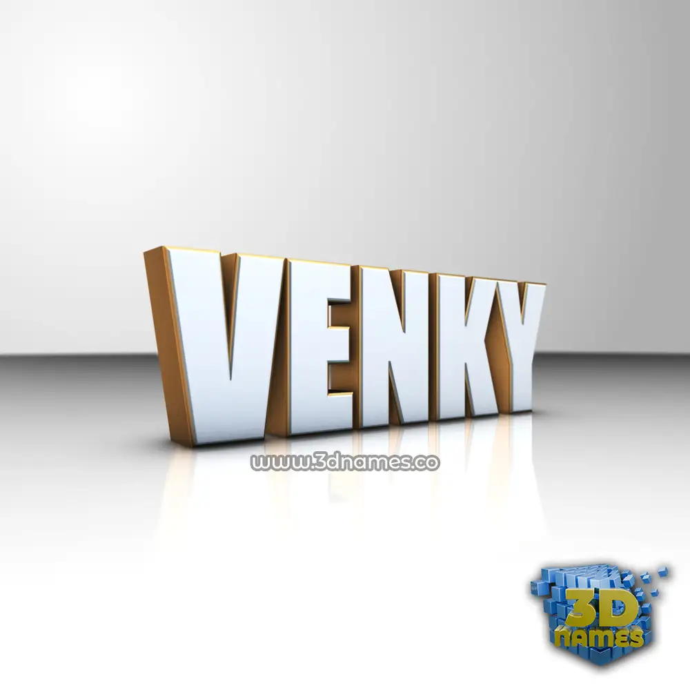 venky in White'n'Gold style - 3D name wallpaper