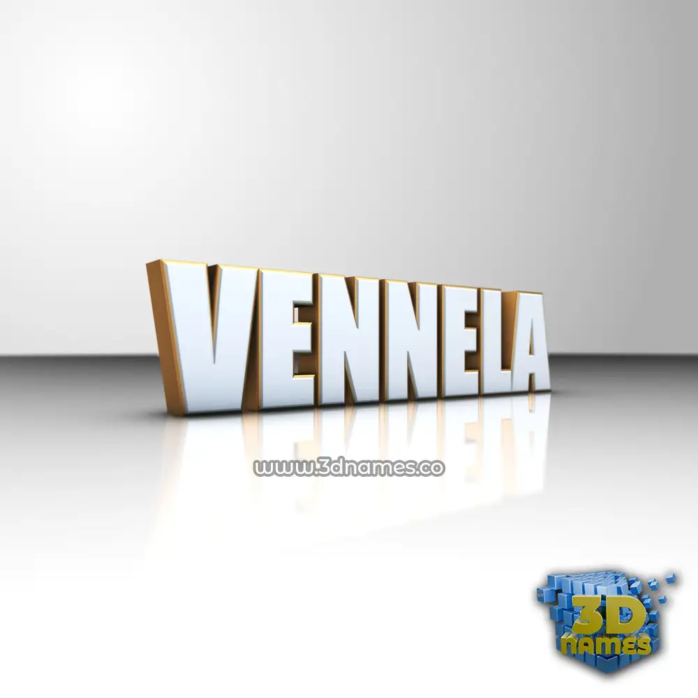 vennela in White'n'Gold style - 3D name wallpaper