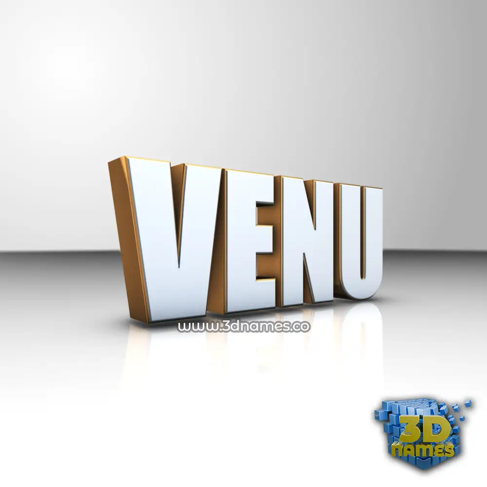 venu in White'n'Gold style - 3D name wallpaper