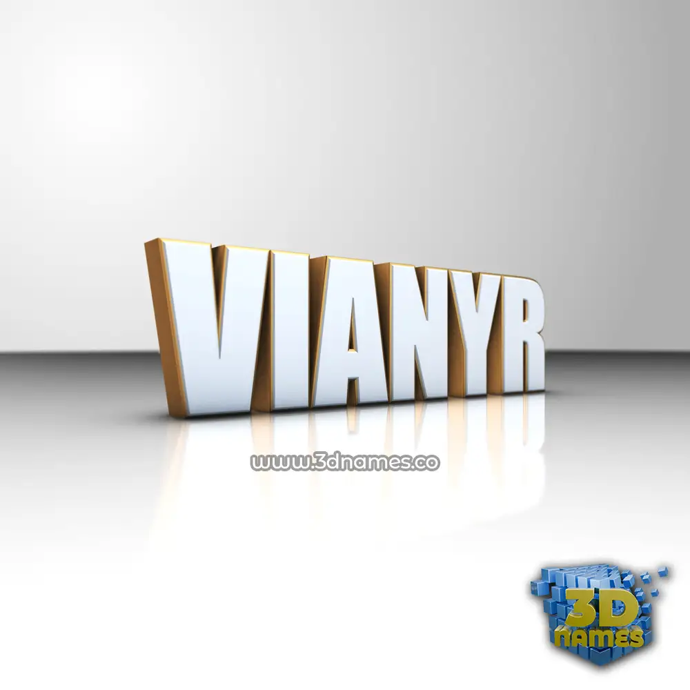 vianyr in White'n'Gold style - 3D name wallpaper