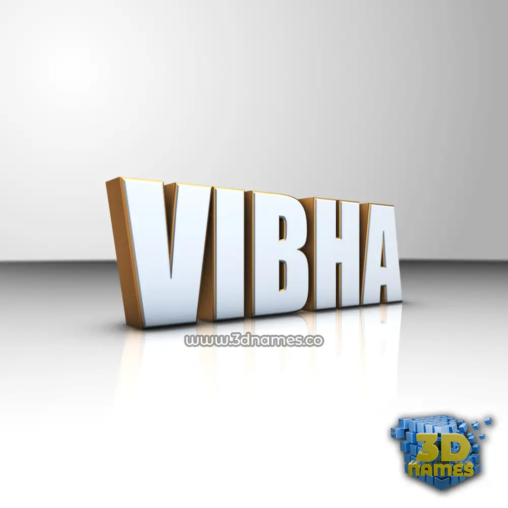 vibha in White'n'Gold style - 3D name wallpaper