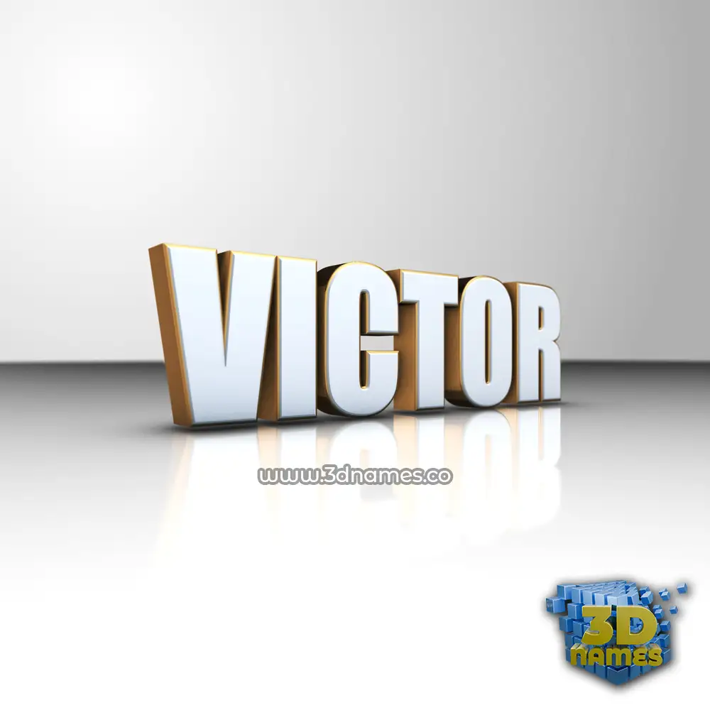 victor in White'n'Gold style - 3D name wallpaper