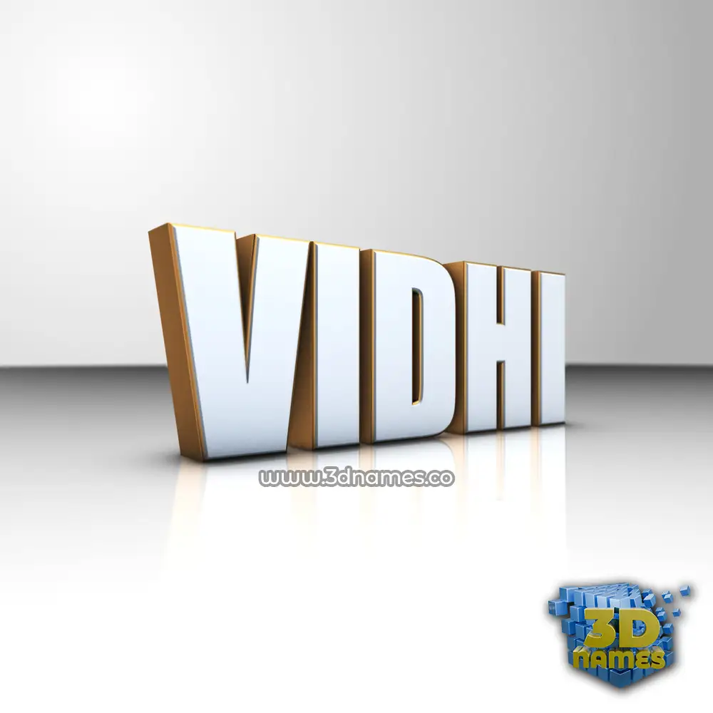 vidhi in White'n'Gold style - 3D name wallpaper