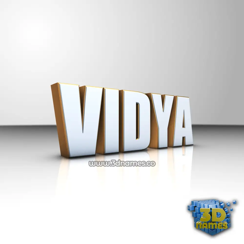 vidya in White'n'Gold style - 3D name wallpaper