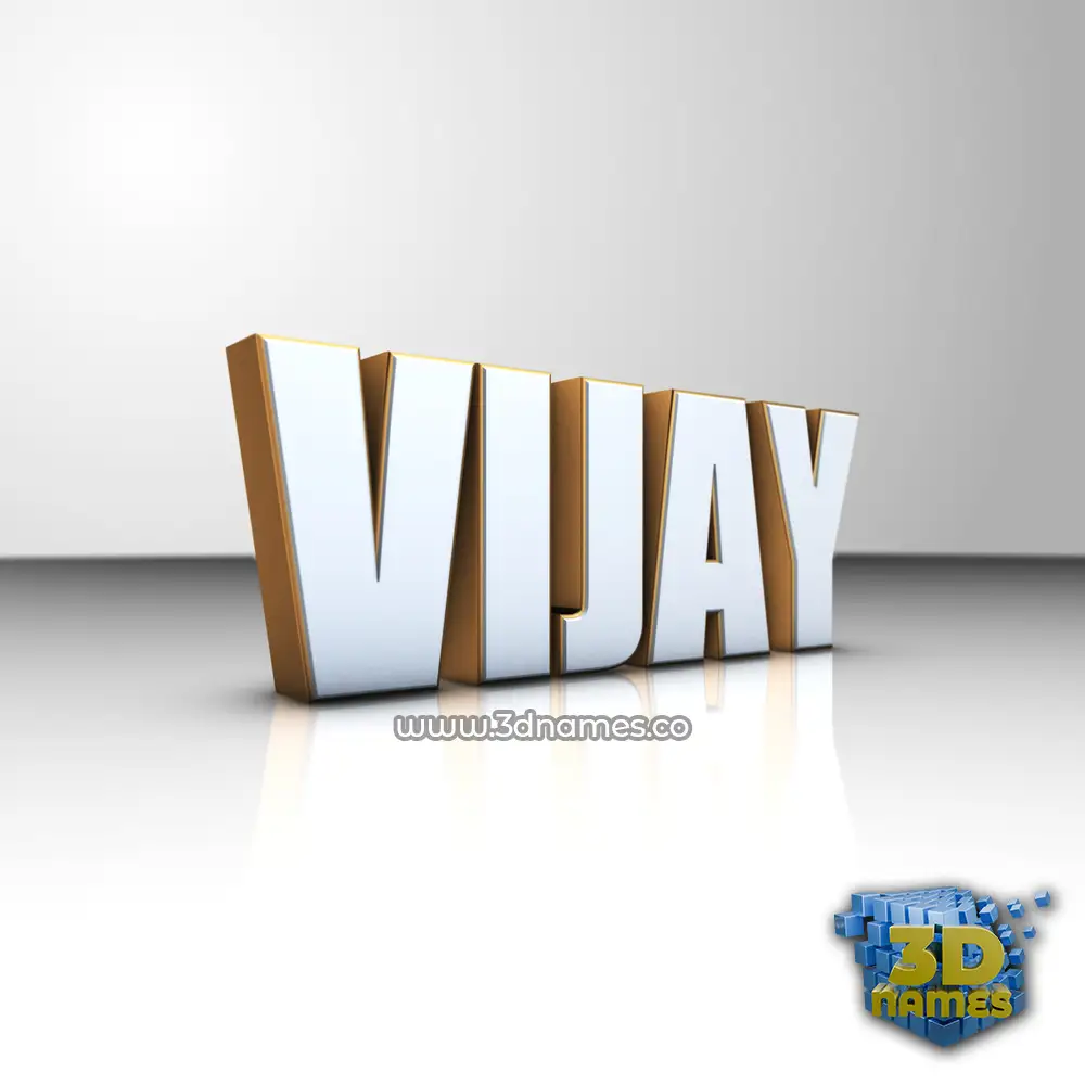 vijay in White'n'Gold style - 3D name wallpaper