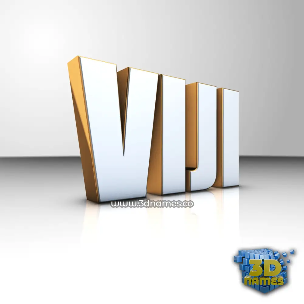viji in White'n'Gold style - 3D name wallpaper