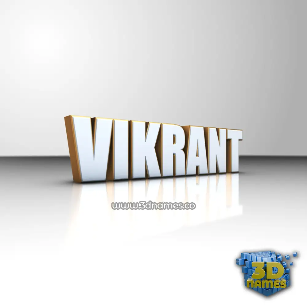 vikrant in White'n'Gold style - 3D name wallpaper