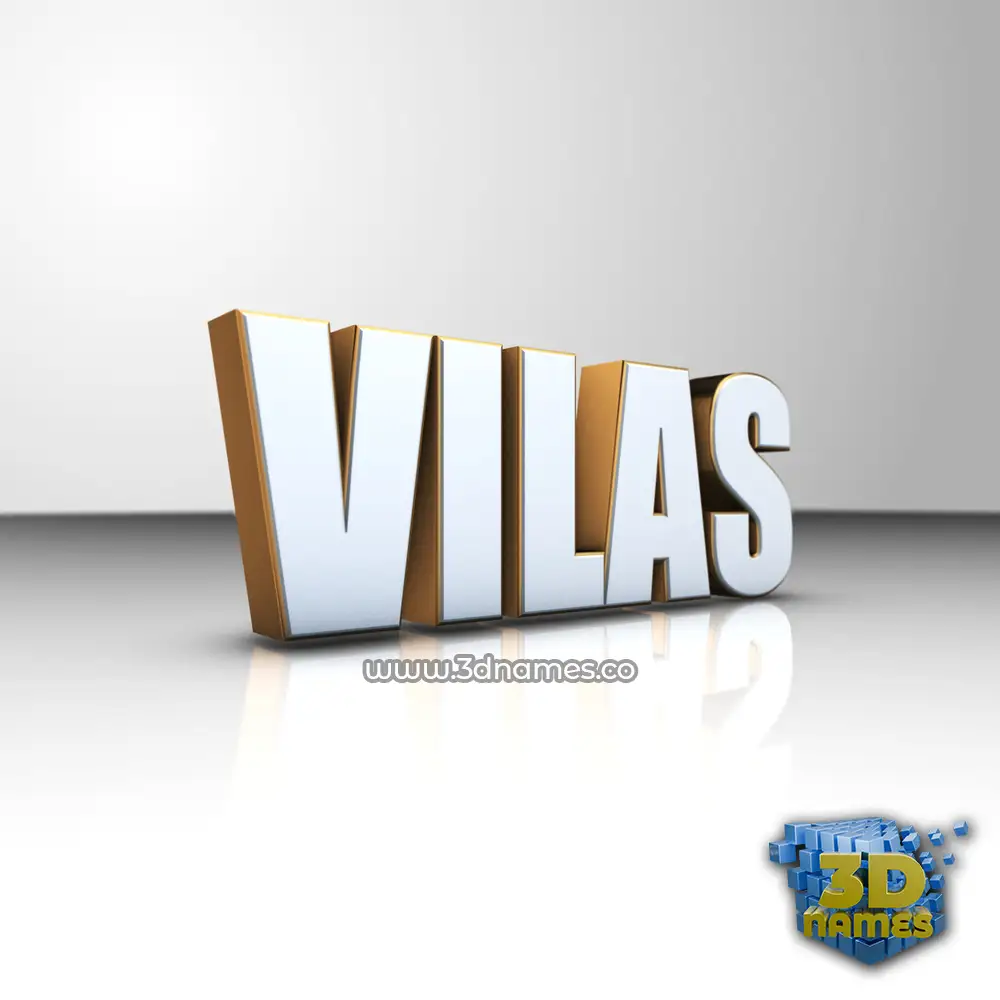 vilas in White'n'Gold style - 3D name wallpaper
