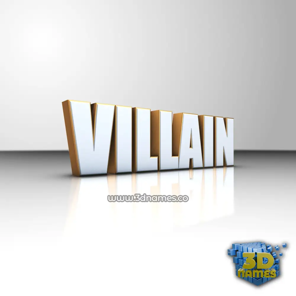 villain in White'n'Gold style - 3D name wallpaper