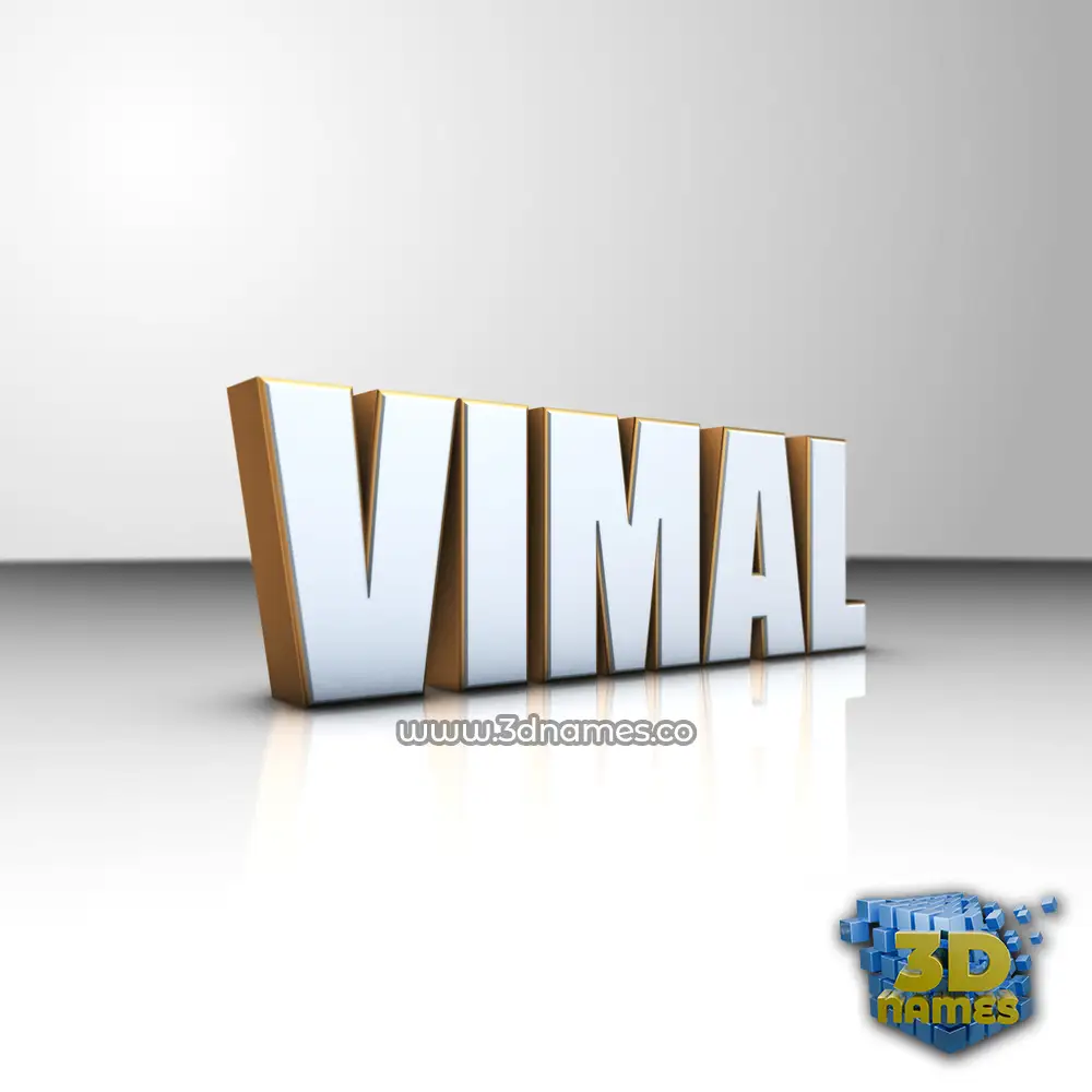 vimal in White'n'Gold style - 3D name wallpaper