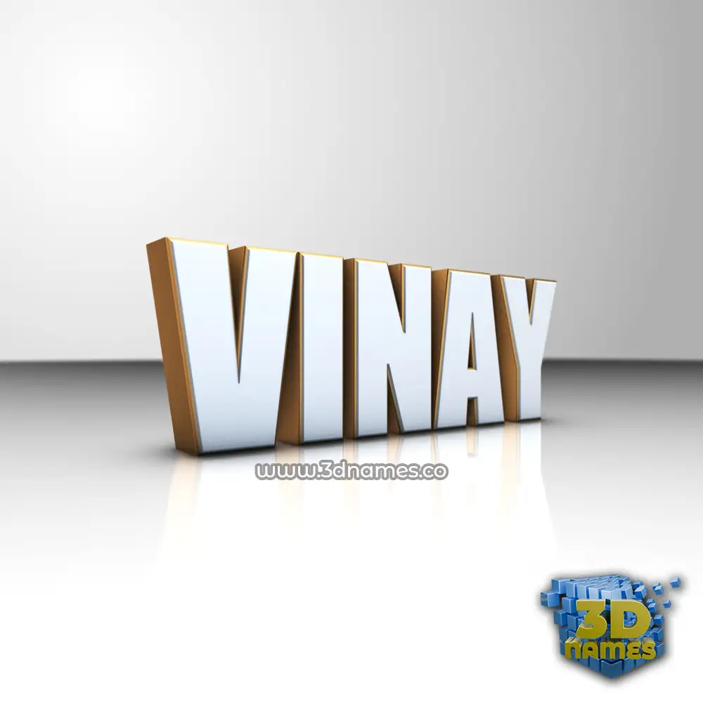 vinay in White'n'Gold style - 3D name wallpaper