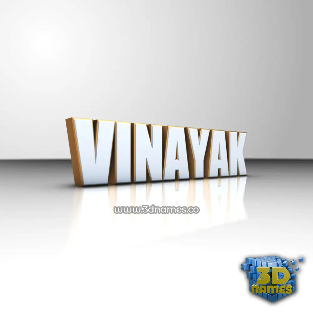 vinayak in White'n'Gold style - 3D name wallpaper