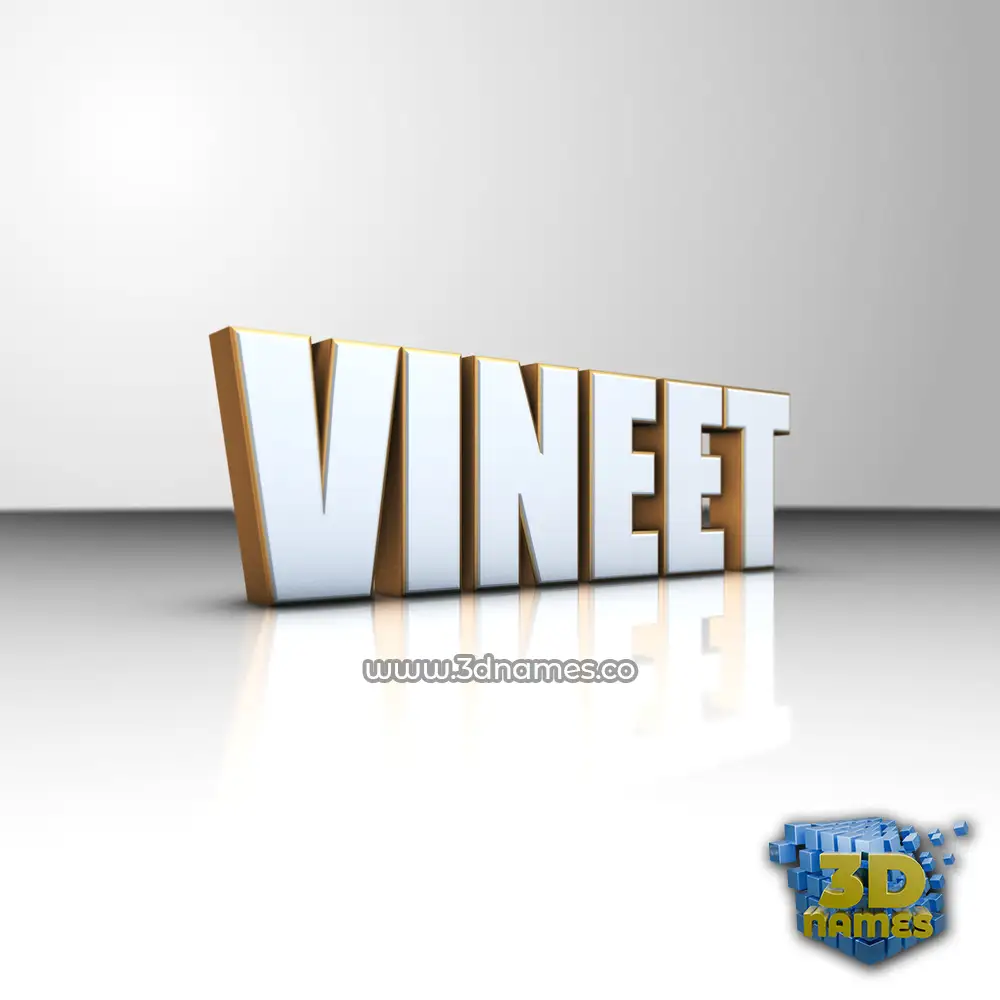 vineet in White'n'Gold style - 3D name wallpaper