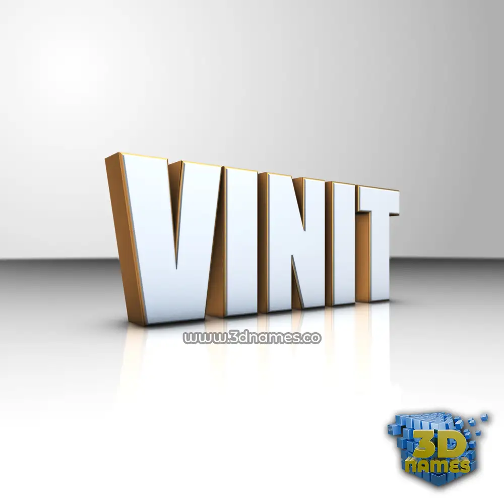 vinit in White'n'Gold style - 3D name wallpaper
