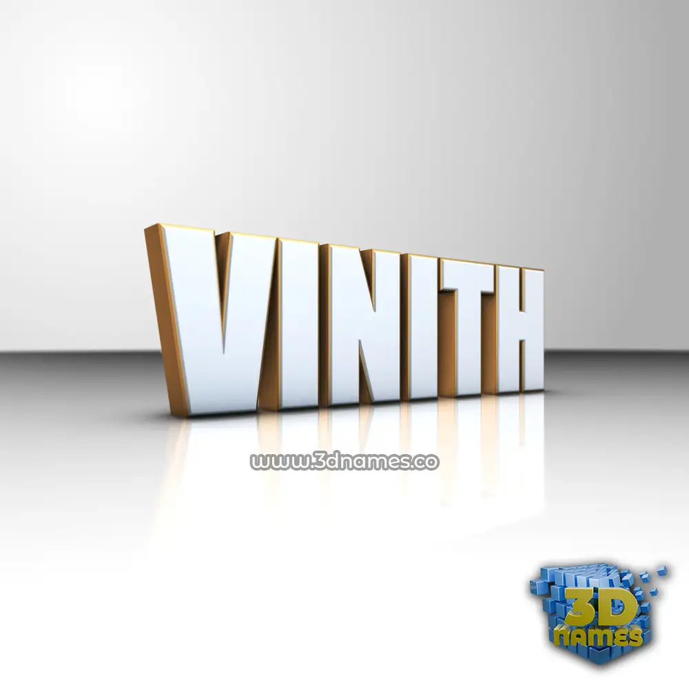 vinith in White'n'Gold style - 3D name wallpaper