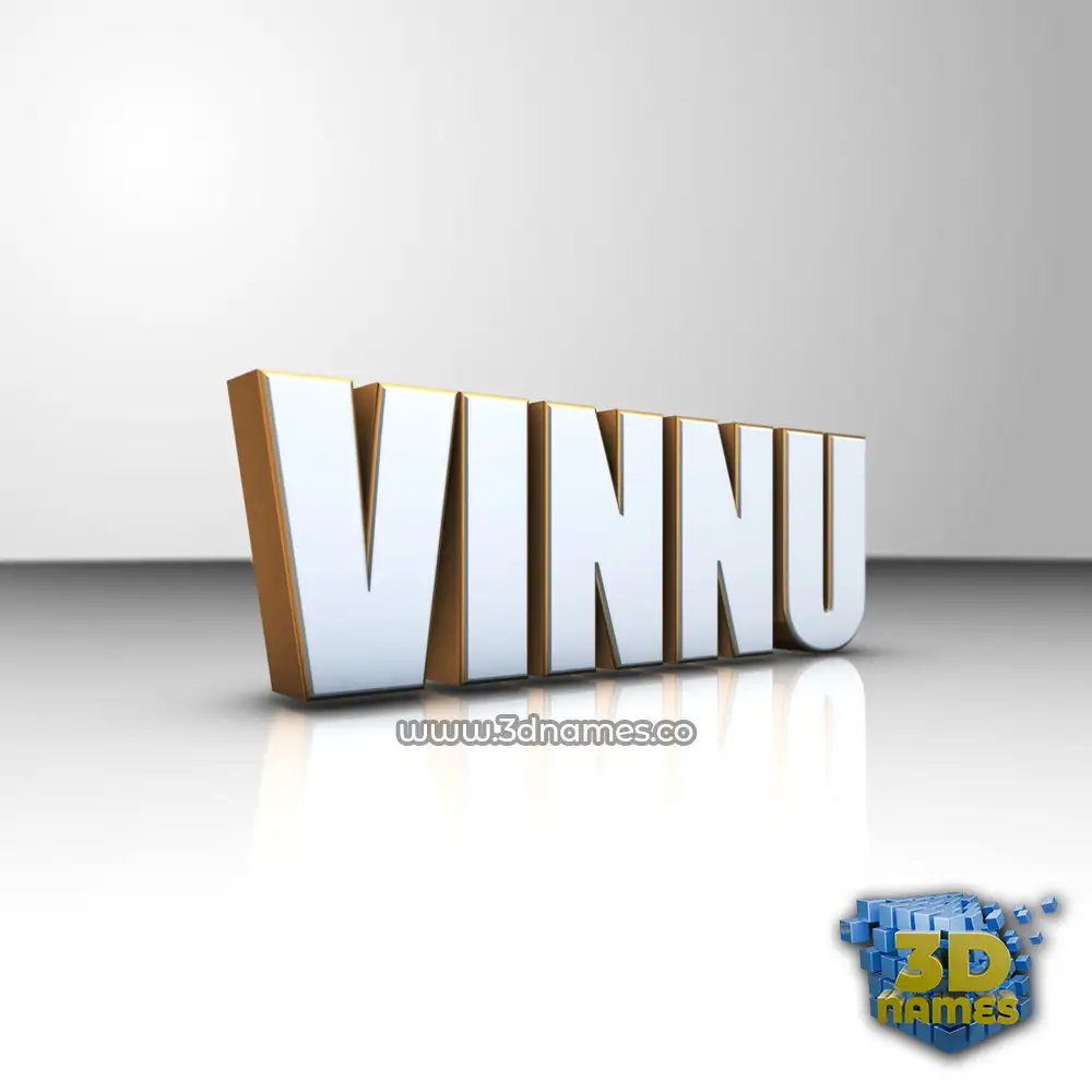 vinnu in White'n'Gold style - 3D name wallpaper
