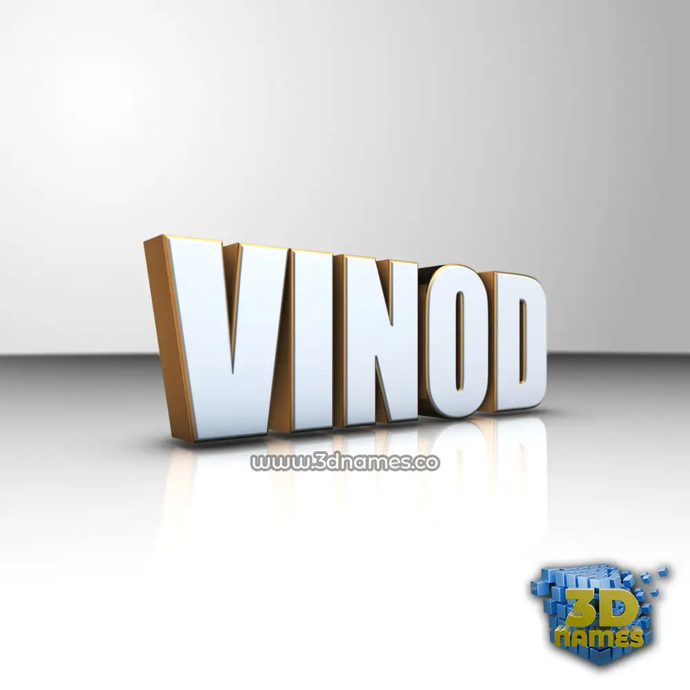 vinod in White'n'Gold style - 3D name wallpaper