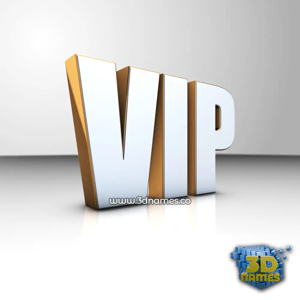 vip in White'n'Gold style - 3D name wallpaper