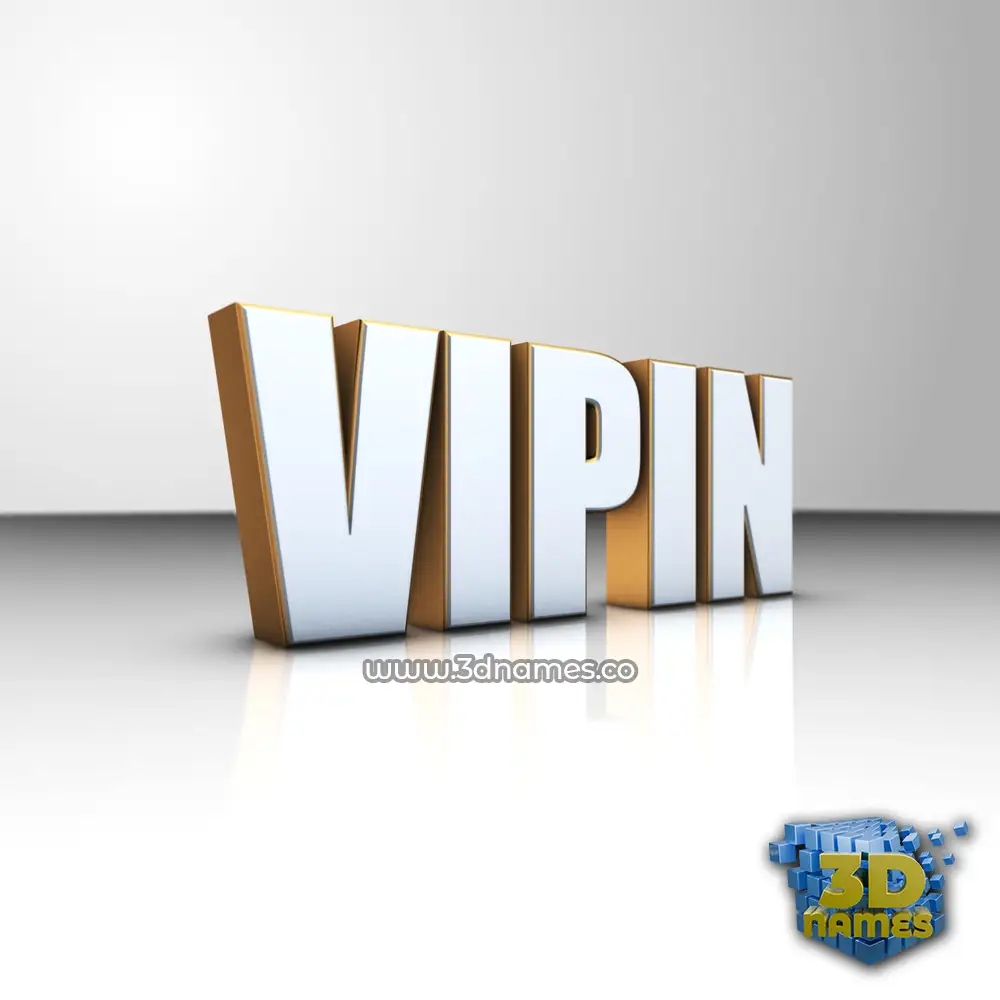 vipin in White'n'Gold style - 3D name wallpaper
