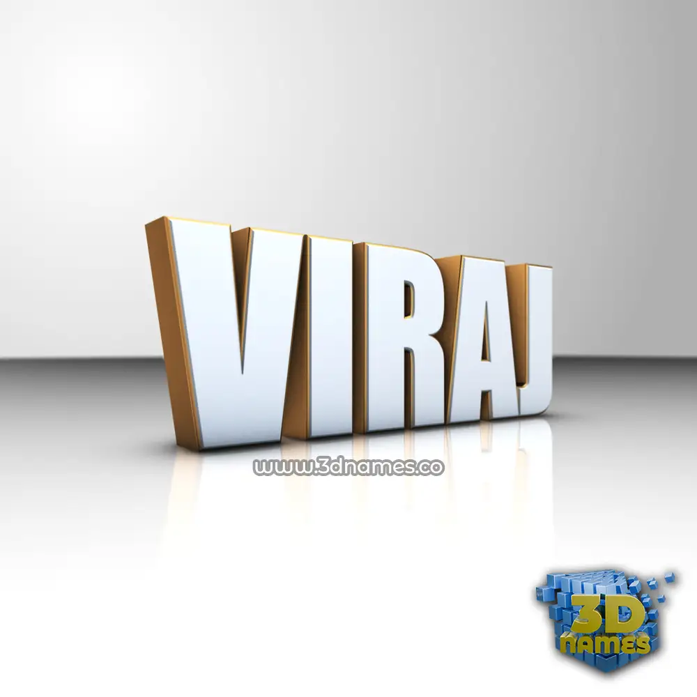 viraj in White'n'Gold style - 3D name wallpaper