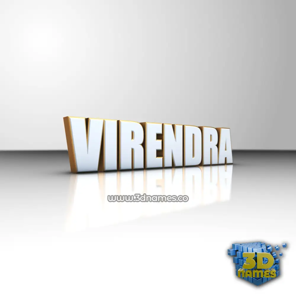 virendra in White'n'Gold style - 3D name wallpaper