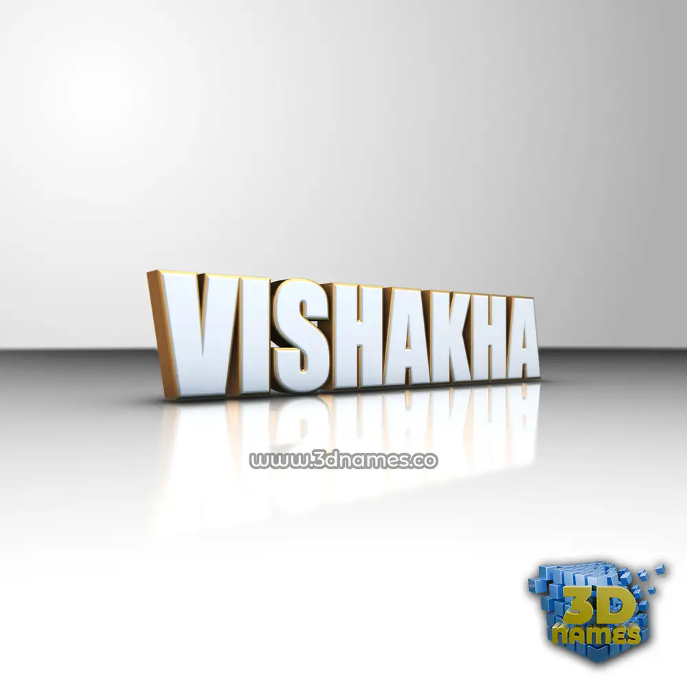 vishakha in White'n'Gold style - 3D name wallpaper